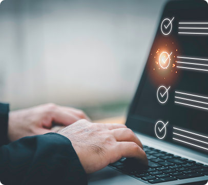 Four diverse women smiling and posing together for a cheerful group selfie against a turquoise background.